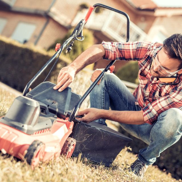 lawn mower ran out of gas and won't start - check gas on lawn mower